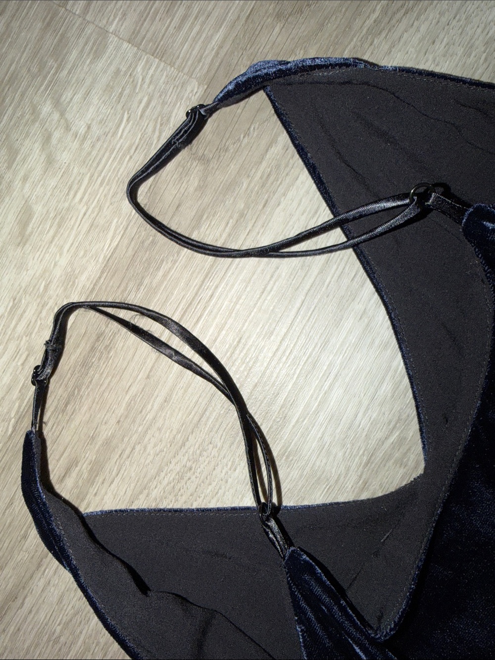 NWT Maje Ryck Velvet and Satin Navy Slip Dress - Picture 14 of 15